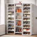 Lantine Meuble à Chaussures Haut 14 Niveaux, Grand Organisateur Autoportant avec Étagères Ouvertes pour 46 Paires, Armoire en Bois pour Placard, Entrée, Chambre, Blanc
