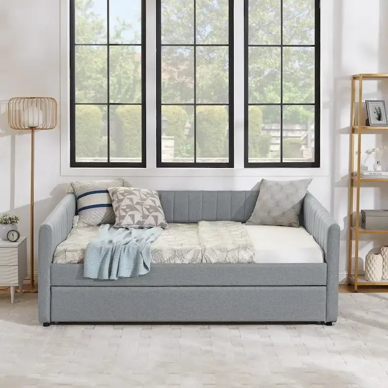 Trundle Upholstered Sofa Bed