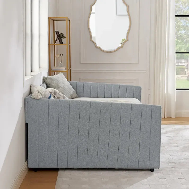 Trundle Upholstered Sofa Bed
