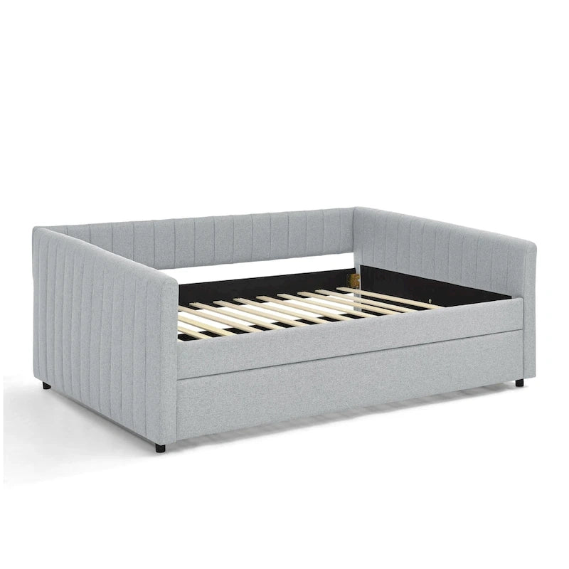 Trundle Upholstered Sofa Bed