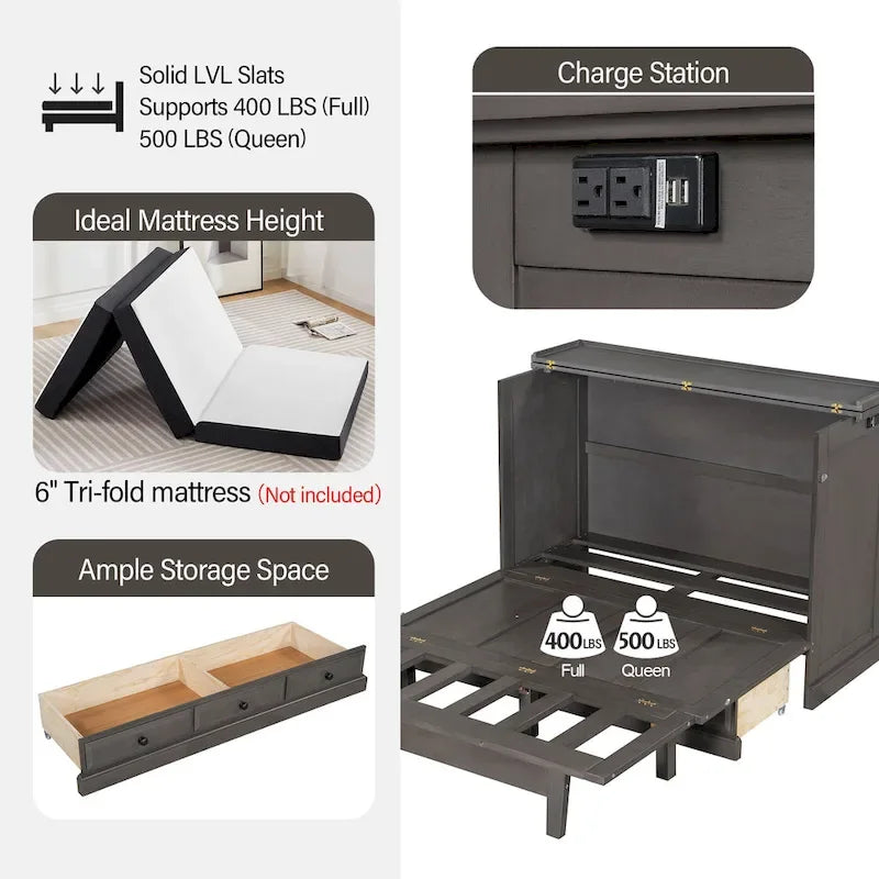 Multifunctional folding wall cabinet