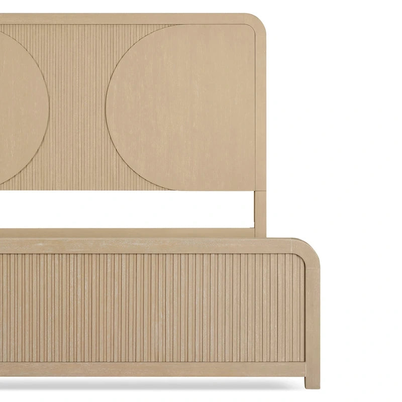 Modern Rustic Solid Wood Fluting Panel Bed