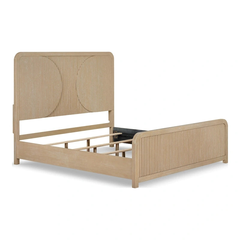Modern Rustic Solid Wood Fluting Panel Bed
