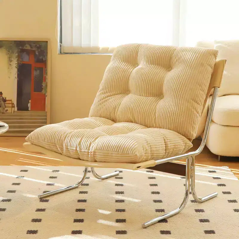 Fauteuil d'appoint moderne surdimensionné pour salon et bureau - Piètement en métal chromé