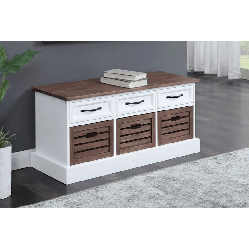 Traditional Wood Cabinet with Baskets