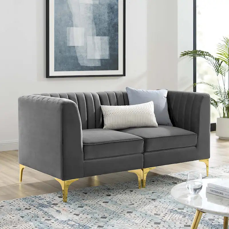 Tufted Performance Velvet Loveseat