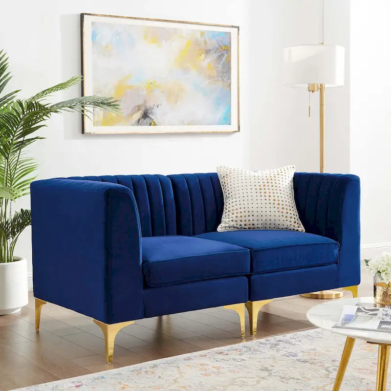 Tufted Performance Velvet Loveseat