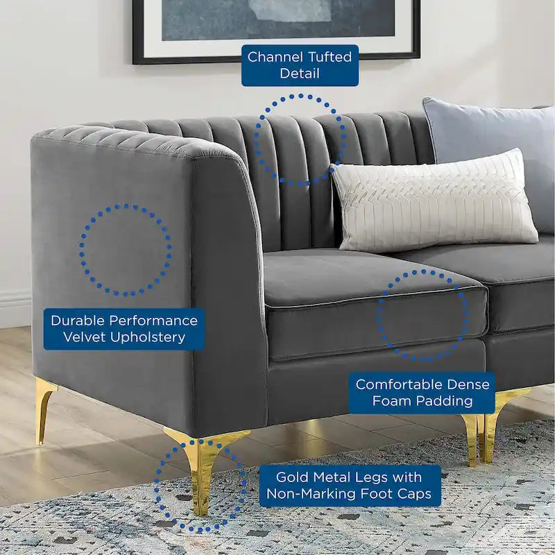 Tufted Performance Velvet Loveseat