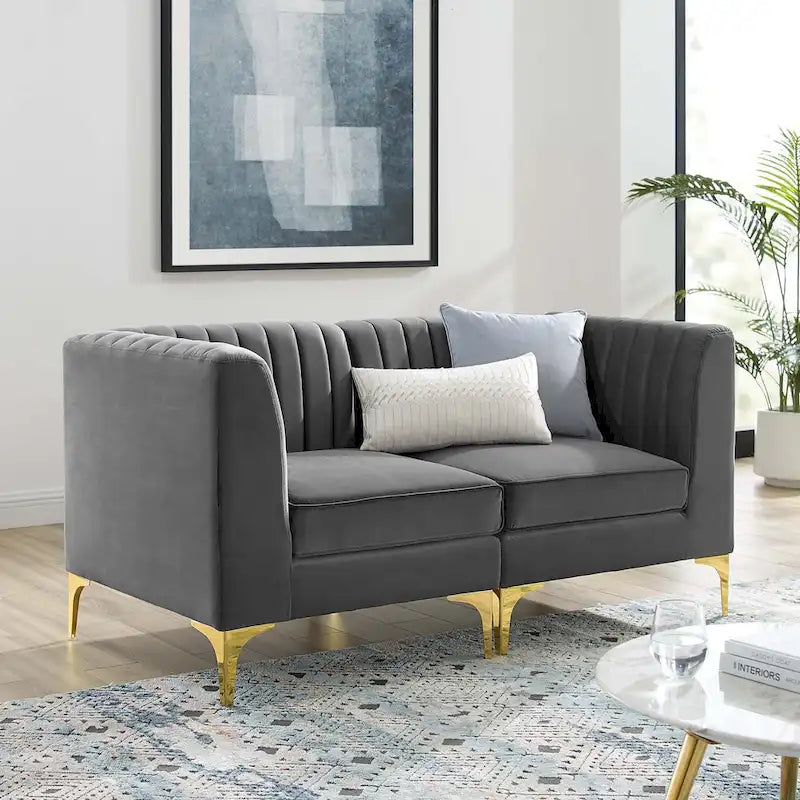 Tufted Performance Velvet Loveseat