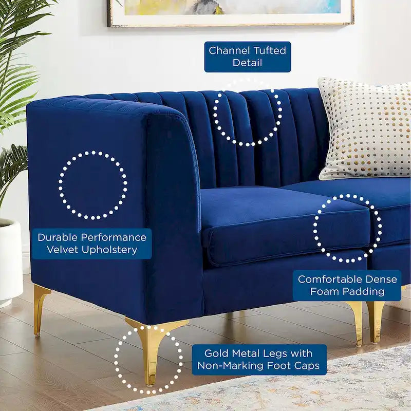 Tufted Performance Velvet Loveseat