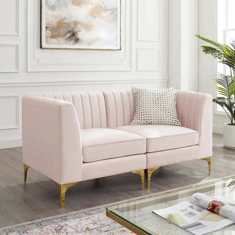 Tufted Performance Velvet Loveseat