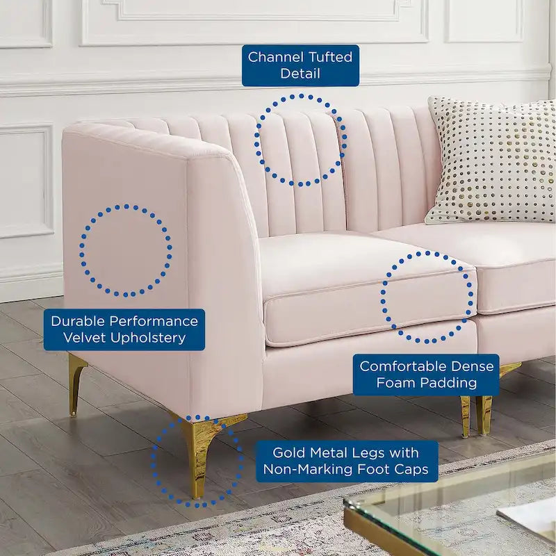 Tufted Performance Velvet Loveseat