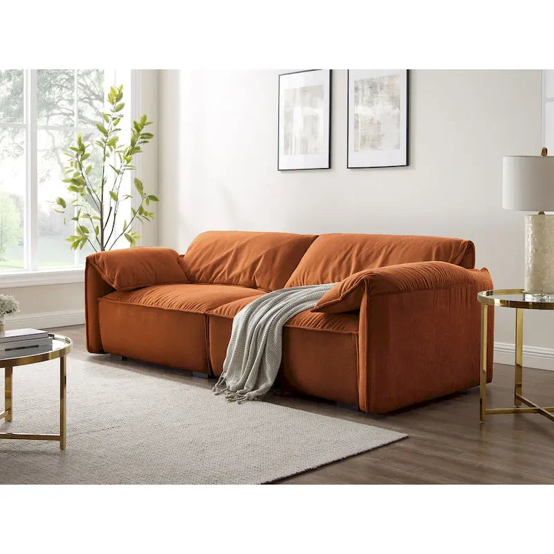 88.6 inch Modern Sofa, Leisure Couch For Gaming Room Living Room - 75' x 24'