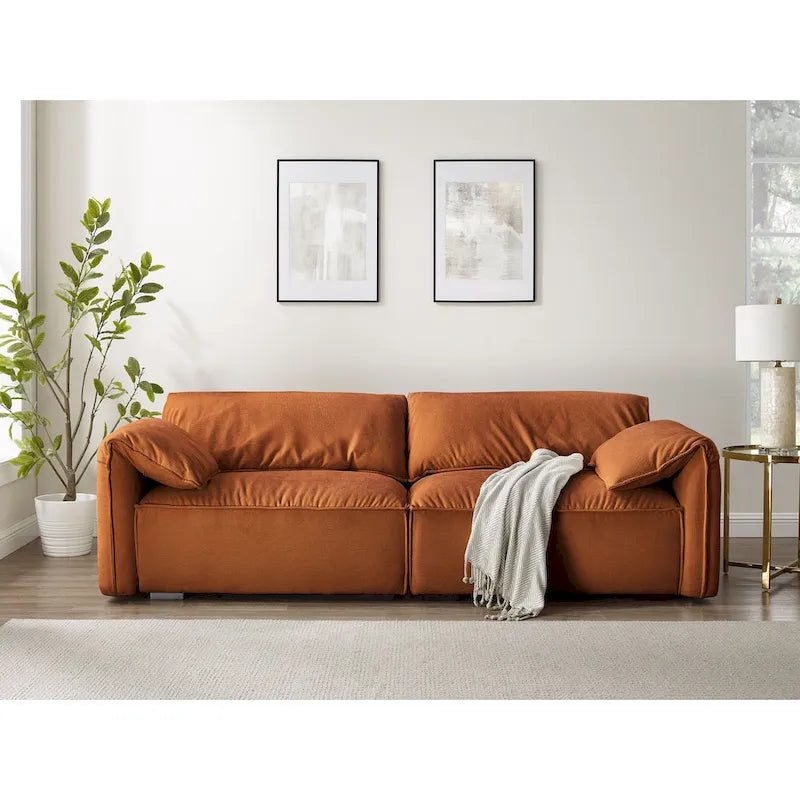 88.6 inch Modern Sofa, Leisure Couch For Gaming Room Living Room - 75' x 24'