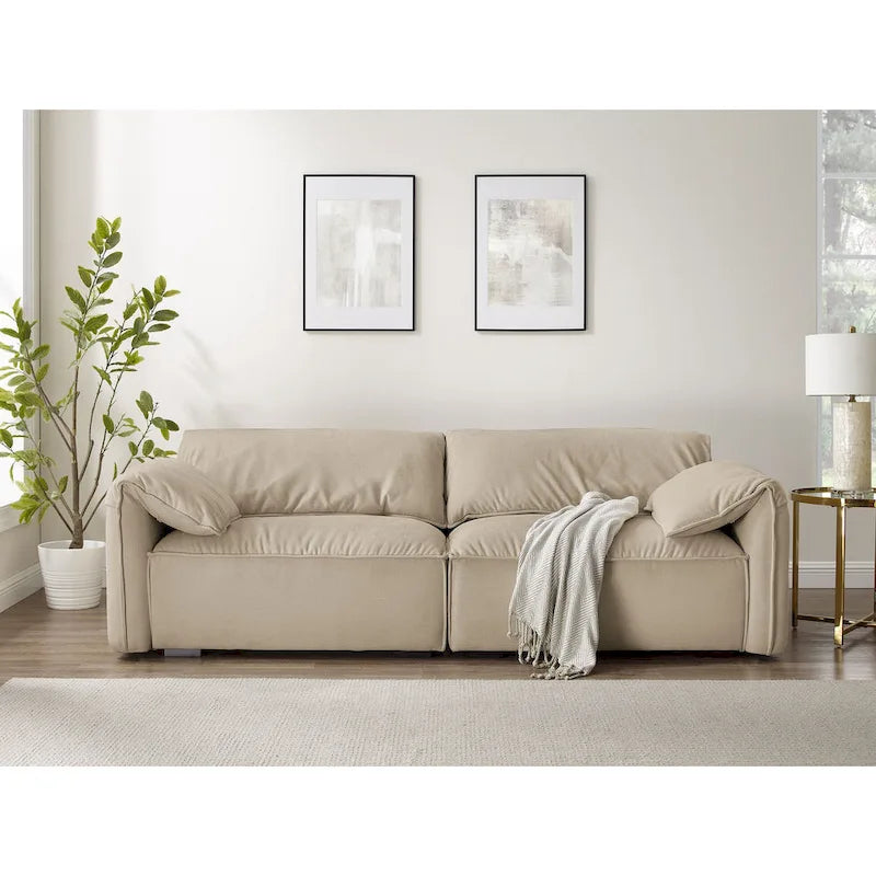 88.6 inch Modern Sofa, Leisure Couch For Gaming Room Living Room - 75' x 24'
