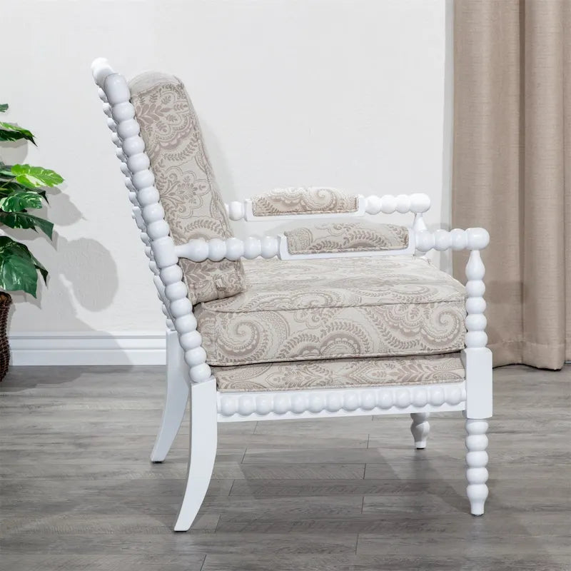 Spindle Fabric Arm Chair