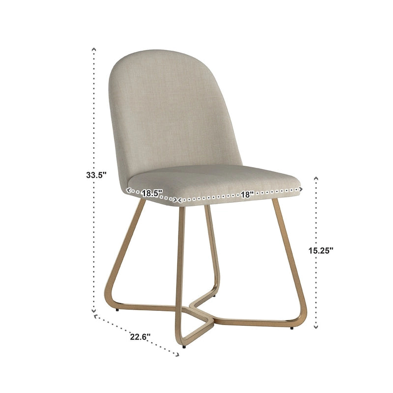 Modern Gold Metal Dining Chairs