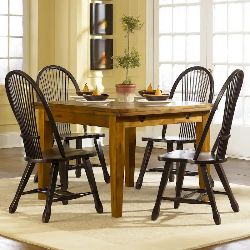 Medium Brown Rustic Oak Retractable Leg Table