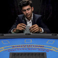 72 7 Player Foldable Half Poker Table - Blue/Black