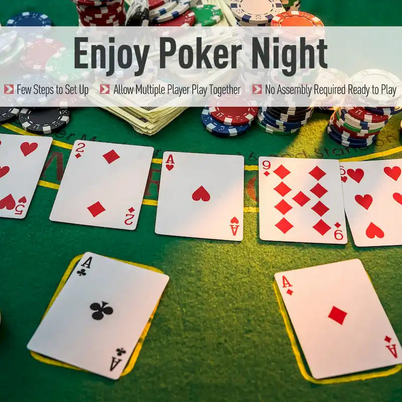 72 7 Player Foldable Half Poker Table - Blue/Black