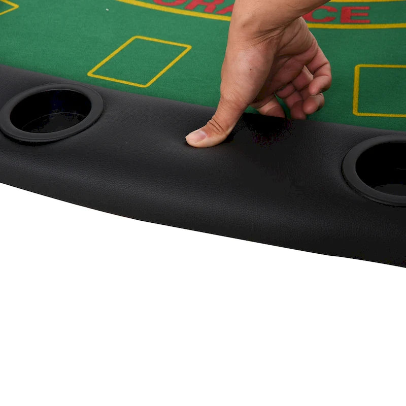 72 7 Player Foldable Half Poker Table - Blue/Black