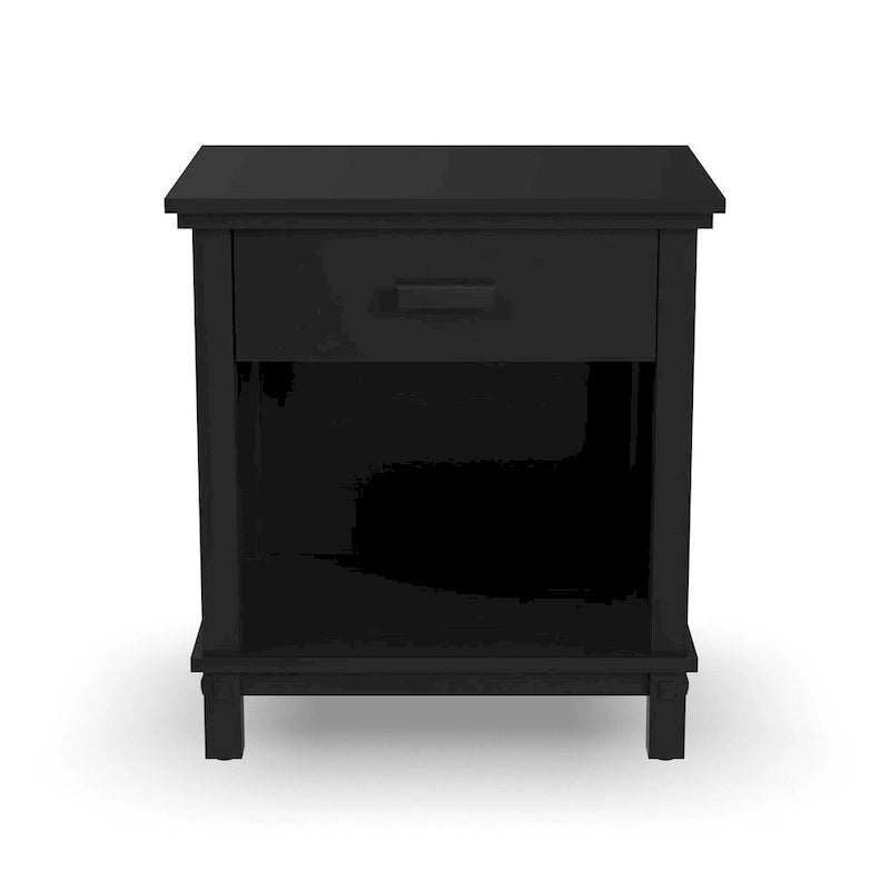 Homestyles Oak Park Black Wood Nightstand