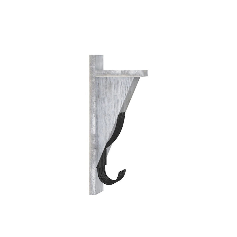Wall Mounted Storage Rack with Upper Shelf and Storage Hooks