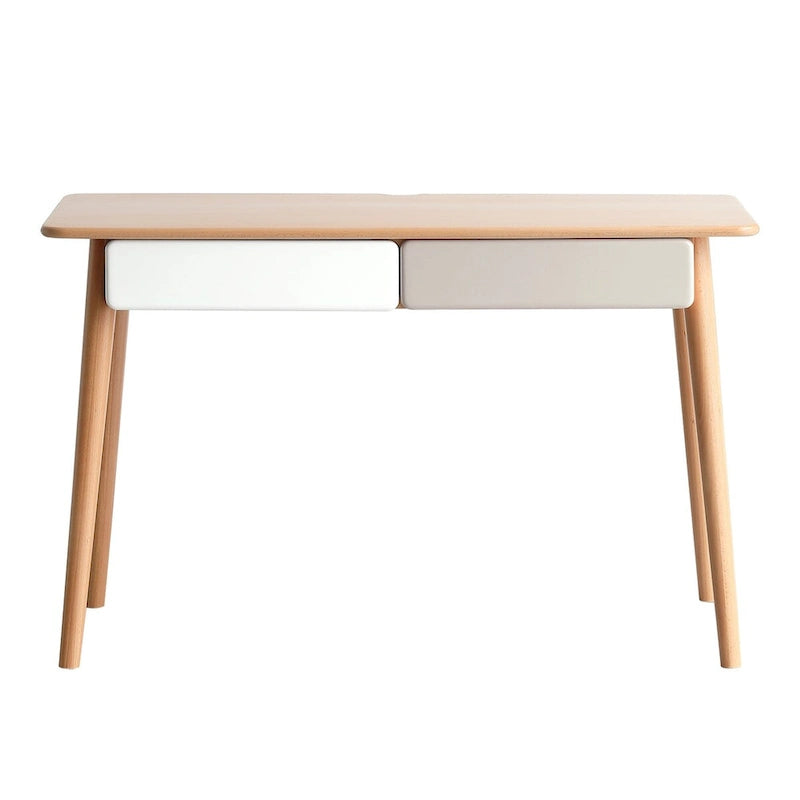 47 Solid Wood Computer Desk with 2 Drawers for Home Office