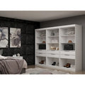 Open 3 Sectional Modem Wardrobe Closet with 6 Drawers