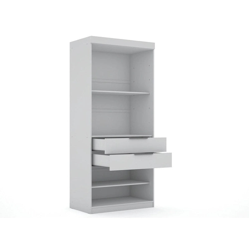 Open 3 Sectional Modem Wardrobe Closet with 6 Drawers