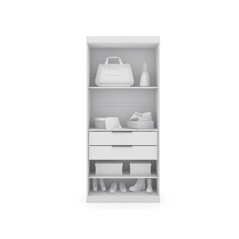 Open 3 Sectional Modem Wardrobe Closet with 6 Drawers
