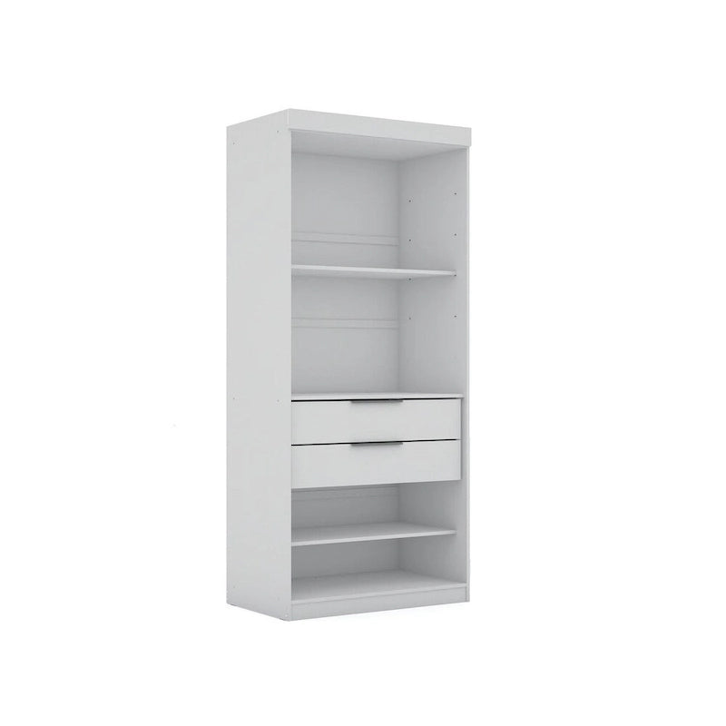 Open 3 Sectional Modem Wardrobe Closet with 6 Drawers
