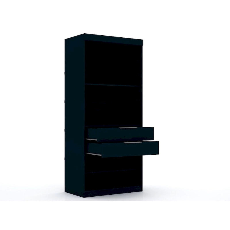 Open 3 Sectional Modem Wardrobe Closet with 6 Drawers