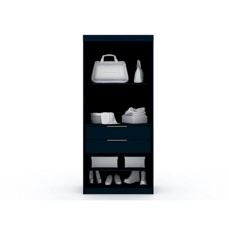 Open 3 Sectional Modem Wardrobe Closet with 6 Drawers