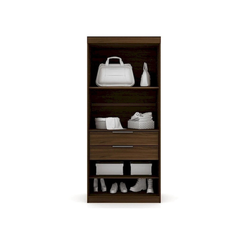 Open 3 Sectional Modem Wardrobe Closet with 6 Drawers