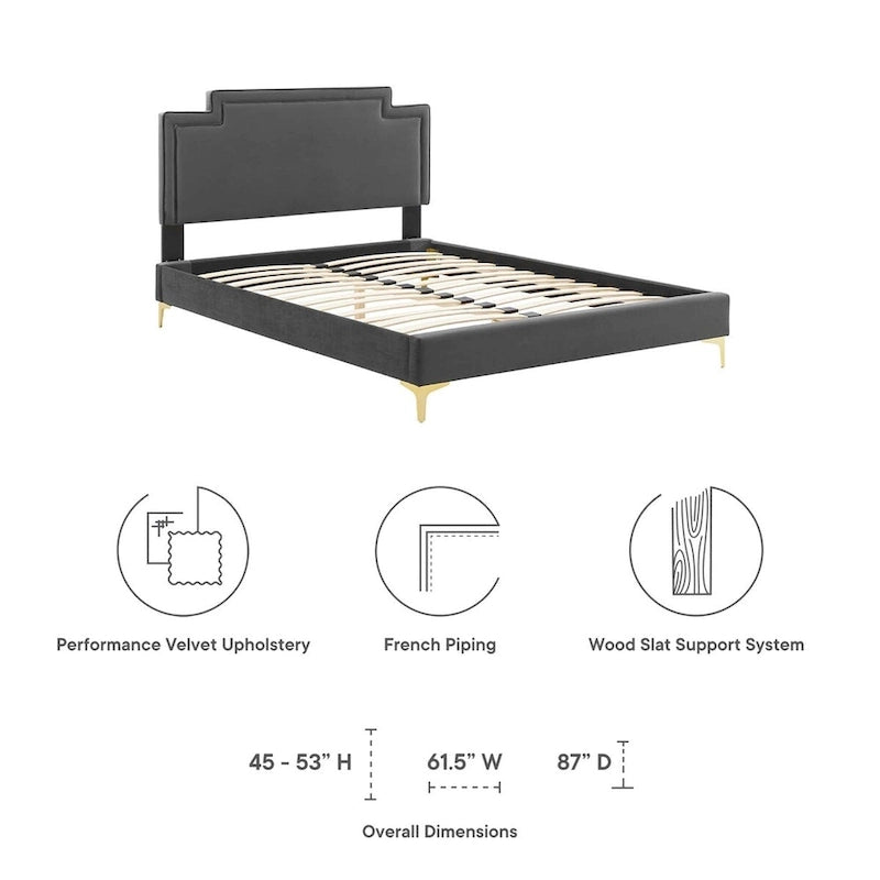 Velvet King Bed