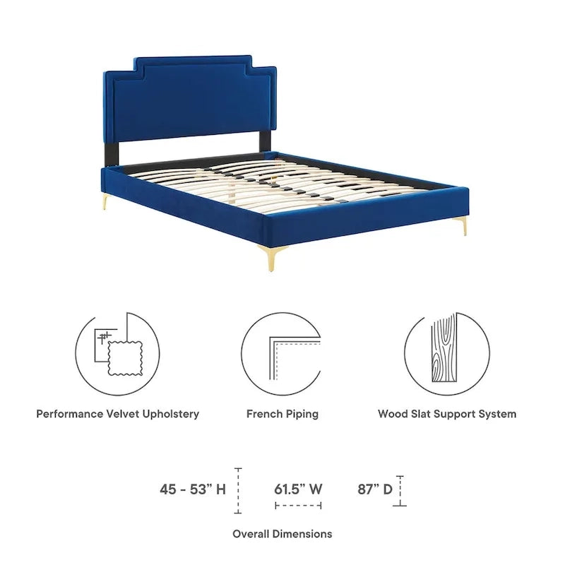 Velvet King Bed