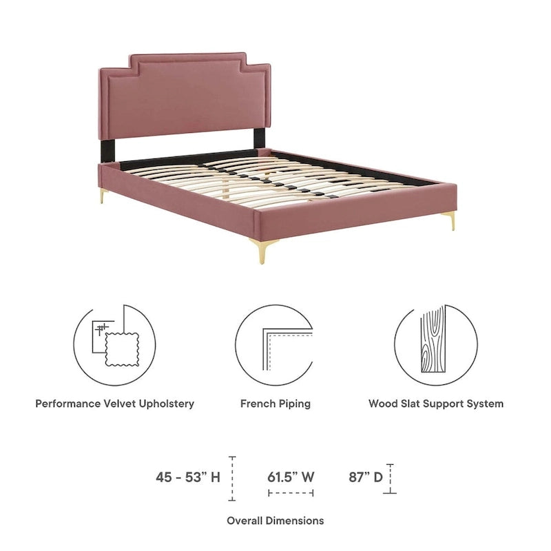 Velvet King Bed