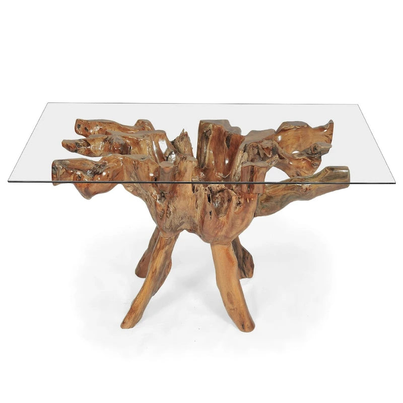 Teak root dining table