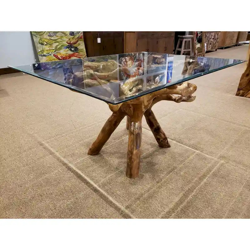 Teak root dining table