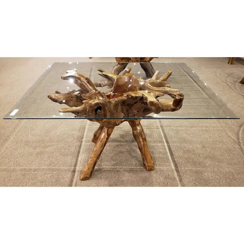 Teak root dining table