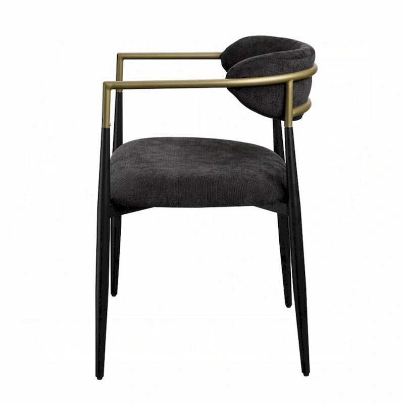 SIDE CHAIR Black Fabric & Black Finish