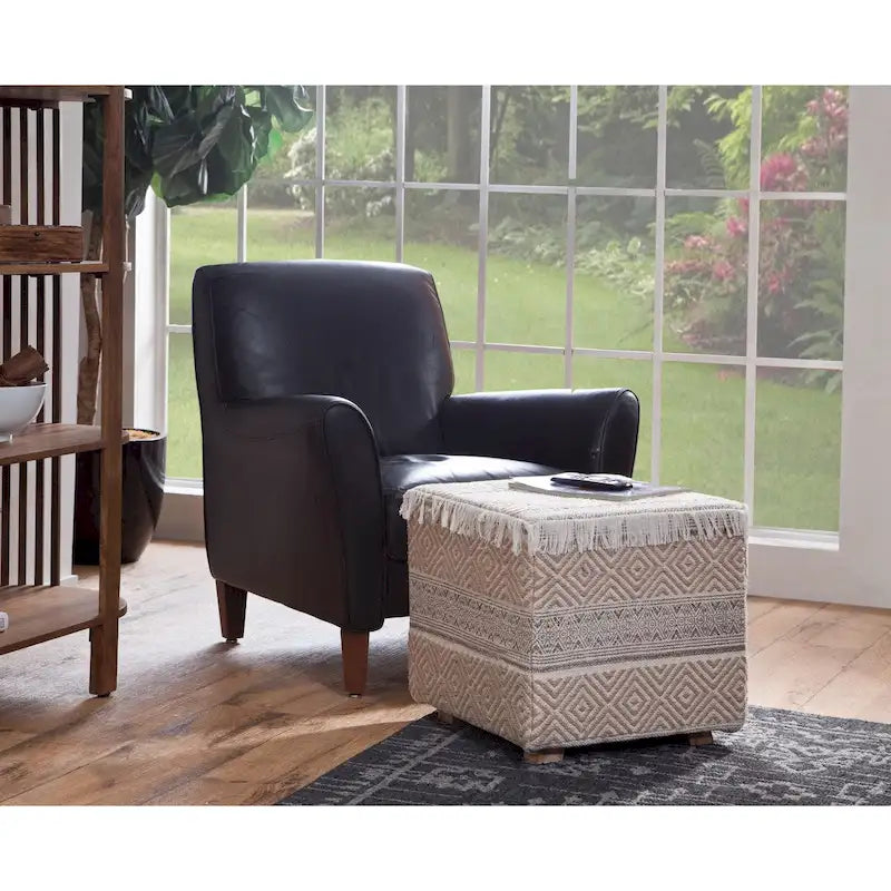 Square Upholstered Ottoman Stool